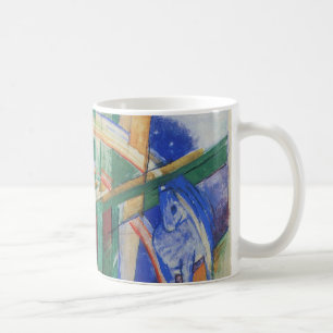Blaues Pferd mit Regenbogen von Franz Marc Kaffeetasse