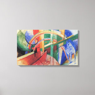 Blaues Pferd mit Regenbogen von Franz Marc Leinwanddruck