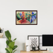 Blaues Pferd mit Regenbogen von Franz Marc Poster (Heimbüro)