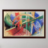 Blaues Pferd mit Regenbogen von Franz Marc Poster (Vorne)