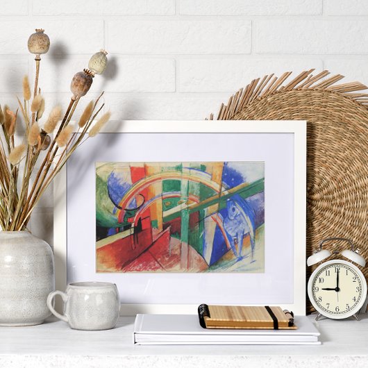 Blaues Pferd mit Regenbogen von Franz Marc Poster