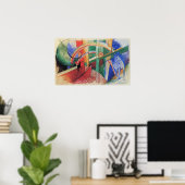 Blaues Pferd mit Regenbogen von Franz Marc Poster (Heimbüro)