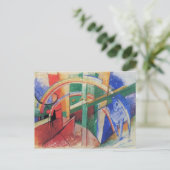 Blaues Pferd mit Regenbogen von Franz Marc Postkarte (Stehend Vorderseite)