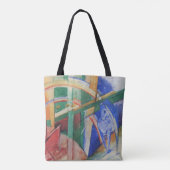 Blaues Pferd mit Regenbogen von Franz Marc Tasche (Rückseite)