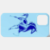 Blaues Pferd Modernes Design Case-Mate iPhone Hülle (Rückseite (Horizontal))
