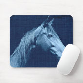 Blaues Pferd Mousepad (Mit Mouse)