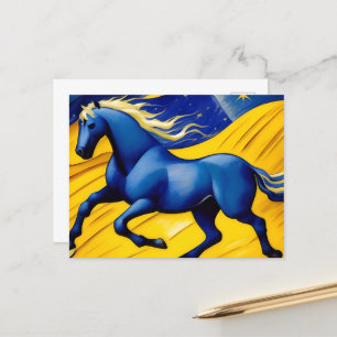 Blaues Pferd Postkarte
