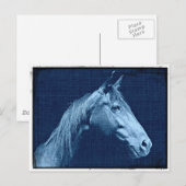Blaues Pferd Postkarte (Vorne/Hinten)