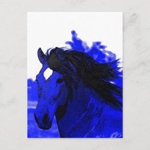 Blaues Pferd Postkarte