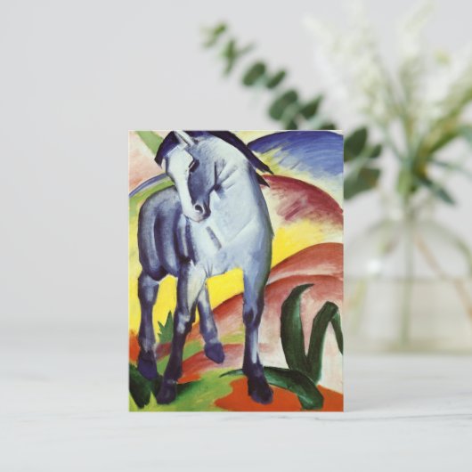 Blaues Pferd Postkarte (Stehend Vorderseite)