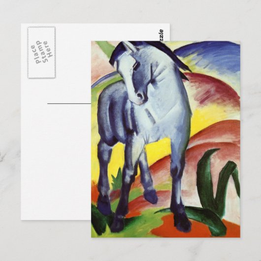 Blaues Pferd Postkarte (Vorne/Hinten)