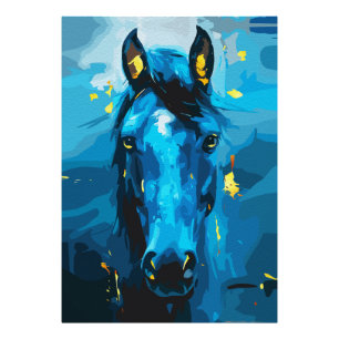 Blaues Pferd - Stärke und Eleganz Fotodruck