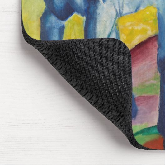 Blaues Pferd (Süße Tier) (von Marc Franz) Mousepad (Ecke)