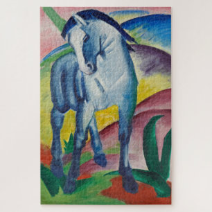 Blaues Pferd (Süße Tier) (von Marc Franz) Puzzle