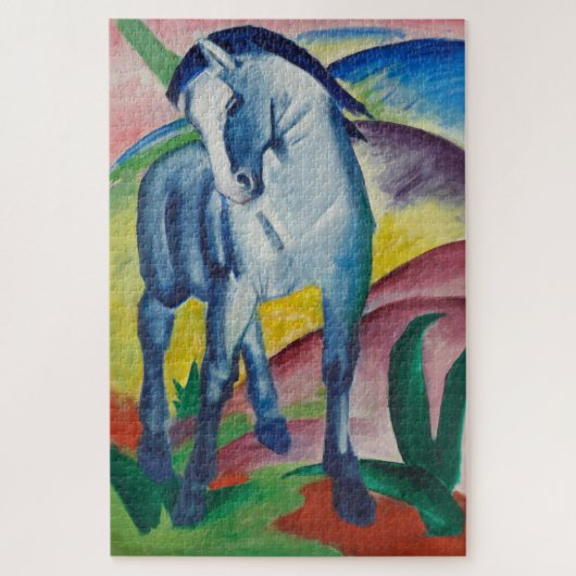 Blaues Pferd (Süße Tier) (von Marc Franz) Puzzle (Vertikal)
