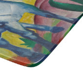 Blaues Pferd (Süße Tier) (von Marc Franz) Schneidebrett (Ecke)