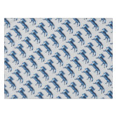 Blaues Pferd Tischdecke (Vorderseite (Horizontal))