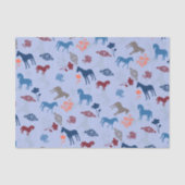 Blaues Pferd und Blume Seidenpapier (Vorderseite)