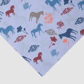 Blaues Pferd und Blume Seidenpapier (Ausschnitt)