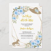 Blaues Pferd und Hut Bridal Dusche Einladung (Vorne/Hinten)