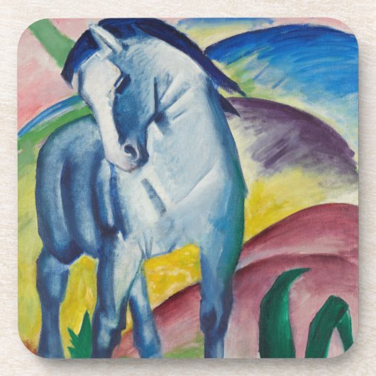 Blaues Pferd von Franz Marc, Vintage Kunst Getränkeuntersetzer (Vorderseite)