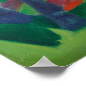 Blaues Pferd von Franz Marc, Vintage Kunst Poster (Ecke)