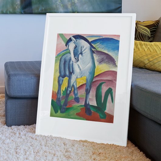 Blaues Pferd von Franz Marc, Vintage Kunst Poster