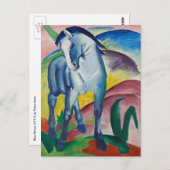 Blaues Pferd von Franz Marc, Vintage Kunst Postkarte (Vorne/Hinten)