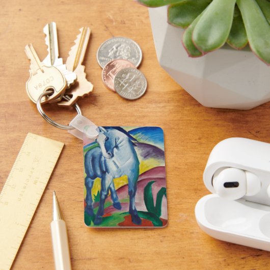 Blaues Pferd von Franz Marc, Vintage Kunst Schlüsselanhänger (Schreibtisch)