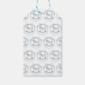 Blaues Pferd Wappen Französische Babydusche Danke Geschenkanhänger (Rückseite)