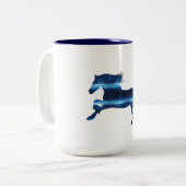 Blaues Pferd Zweifarbige Tasse (Vorderseite Links)