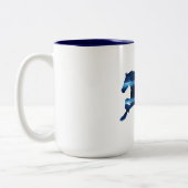 Blaues Pferd Zweifarbige Tasse (Links)