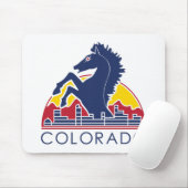 Blaues Pferdecolorado-Logo Mousepad (Mit Mouse)
