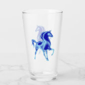 Blaues Pferdeglas Glas (Rückseite)