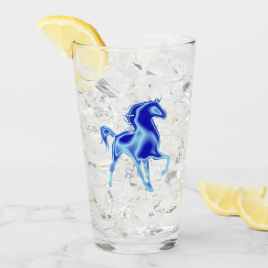 Blaues Pferdeglas Glas (Vorderseite Ice)
