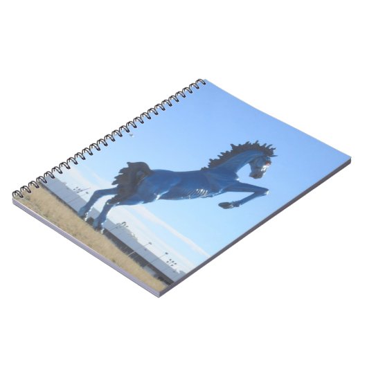 Blaues Pferden-Notizbuch Notizblock (Linke Seite)