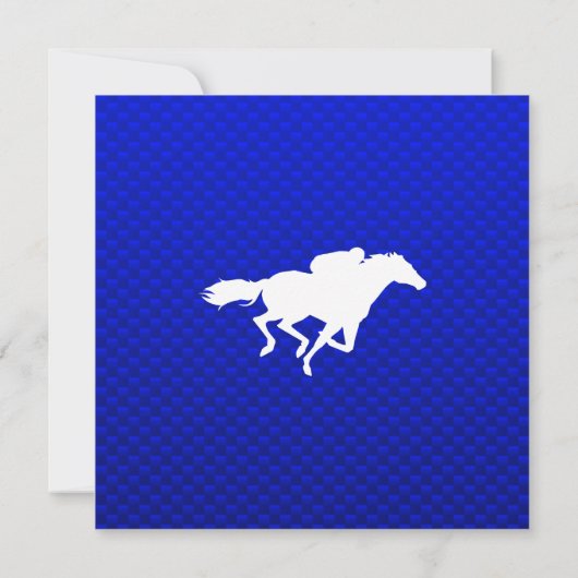 Blaues Pferderennen Einladung (Rückseite)