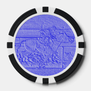 Blaues Pferderennenthoroughbred-Pastellrennpferd Pokerchips