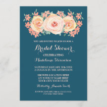 Blaues Pfirsichfarbenes Brautparty