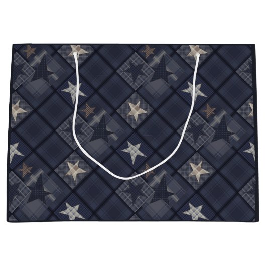 Blaues Pflaster Große Geschenktüte (Vorderseite)