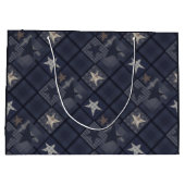 Blaues Pflaster Große Geschenktüte (Rückseite)