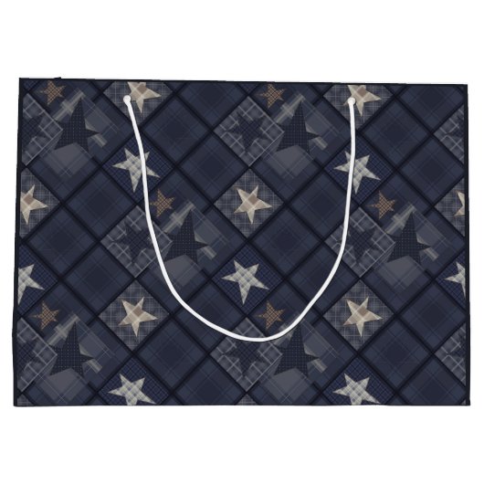 Blaues Pflaster Große Geschenktüte (Rückseite)