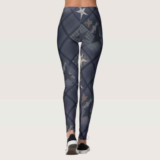 Blaues Pflaster Leggings (Rückseite)