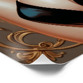 Blaues Pin-up-Porträt inspiriert von Art Deco Poster (Ecke)