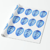Blaues Pinecones Wrapping Paper Geschenkpapier (Ungerollt)