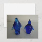 blaues Pinguinpapier Postkarte (Vorne/Hinten)