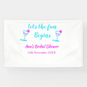 Blaues pinkfarbenes Brautparty Banner