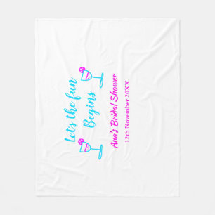 Blaues pinkfarbenes Brautparty Fleecedecke