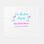 Blaues pinkfarbenes Brautparty Fleecedecke (Vorderseite (Horizontal))