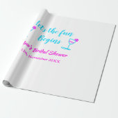 Blaues pinkfarbenes Brautparty Geschenkpapier (Ungerollt)